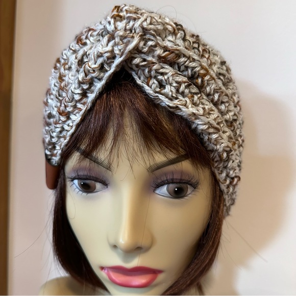 Cinnamon twist, hand knit headband/ear, warmer, 5” x 20”, unisex - Picture 1 of 7